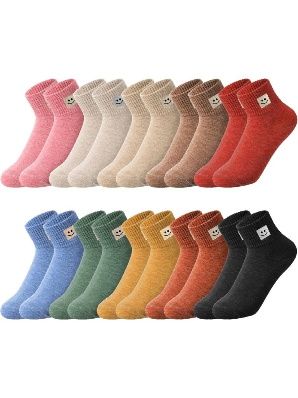 10 Pairs Women's Cute Cotton Crew Ankle Socks - Lightweight, Aesthetic Gifts
